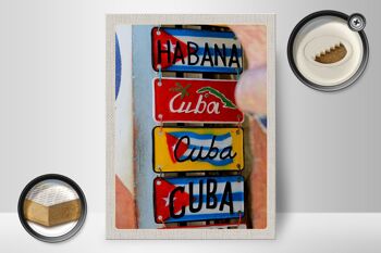 Panneau en bois voyage 30x40cm Cuba Caraïbes Habana destination de voyage 2