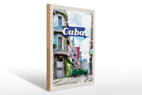 Holzschild Reise 30x40cm Cuba Karibik Gemälde Urlaub