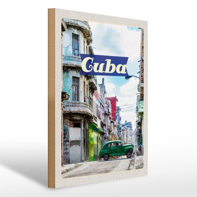 Holzschild Reise 30x40cm Cuba Karibik Gemälde Urlaub