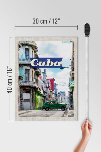 Panneau en bois voyage 30x40cm Cuba Caraïbes peinture vacances 4