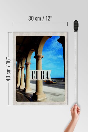 Panneau en bois voyage 30x40cm Cuba Caraïbes arcades de rue 4