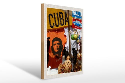 Holzschild Reise 30x40cm Cuba Karibik Che Guevara Havanna Club