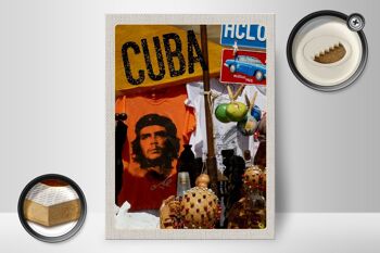 Panneau en bois voyage 30x40cm Cuba Caraïbes Che Guevara Havana Club 2