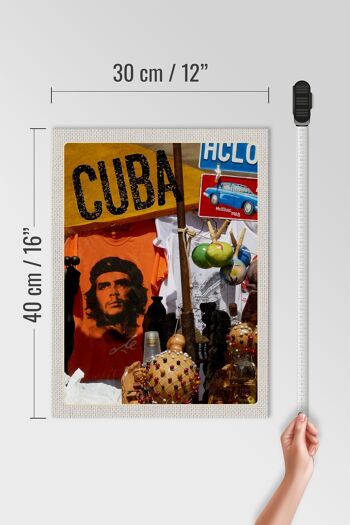 Panneau en bois voyage 30x40cm Cuba Caraïbes Che Guevara Havana Club 4