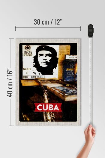 Panneau en bois voyage 30x40cm Cuba Caraïbes Che Guevara Démocratie 4