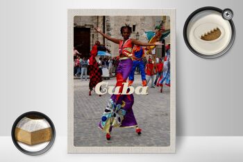 Panneau en bois voyage 30x40cm Cuba Caribbean Afro Dance Festival coloré 2