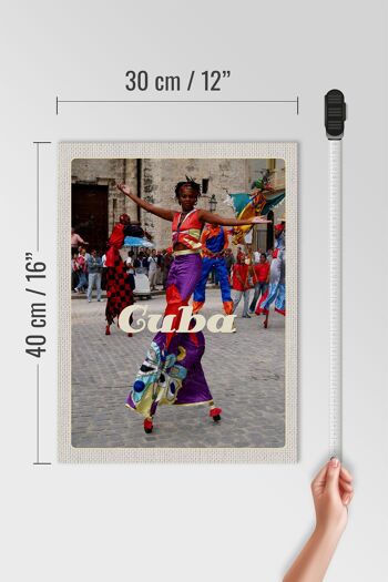 Panneau en bois voyage 30x40cm Cuba Caribbean Afro Dance Festival coloré 4