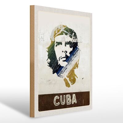 Holzschild Reise 30x40cm Cuba Karibik Che Guevara Frieden