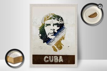 Panneau en bois voyage 30x40cm Cuba Caraïbes Che Guevara Paix 2