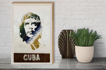 Panneau en bois voyage 30x40cm Cuba Caraïbes Che Guevara Paix 3