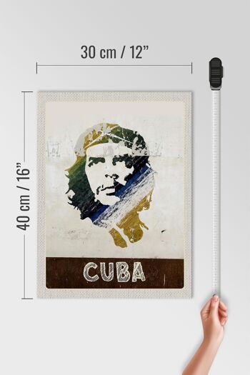 Panneau en bois voyage 30x40cm Cuba Caraïbes Che Guevara Paix 4