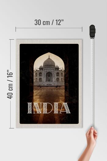 Panneau en bois voyage 30x40cm Inde Temple Hindouisme New Delhi 4