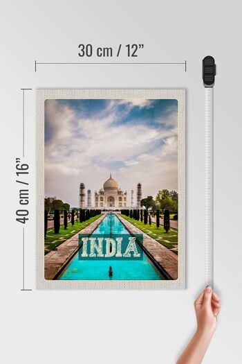 Panneau en bois voyage 30x40cm Inde Taj Mahal Agra Garden 4