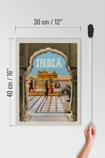 Panneau en bois voyage 30x40cm Inde Temple d'Or Amritsar 4