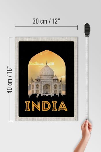 Panneau en bois voyage 30x40cm Inde Taj Mahal photo panoramique 4