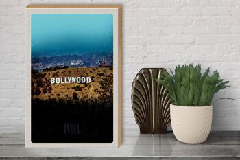 Panneau en bois voyage 30x40cm Bollywood Inde film films indiens 3