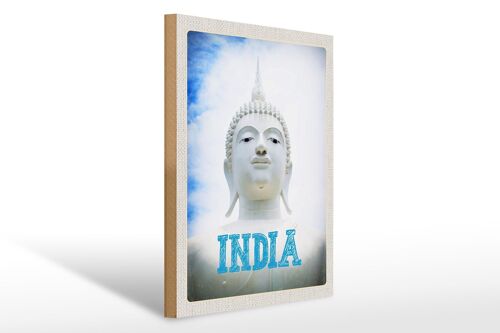 Holzschild Reise 30x40cm Indien Religion Hinduismus Skulptur