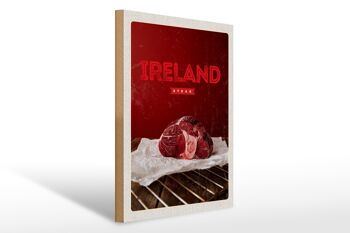 Panneau en bois voyage 30x40cm Irlande meilleur steak rouge au four 1
