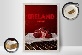 Panneau en bois voyage 30x40cm Irlande meilleur steak rouge au four 2