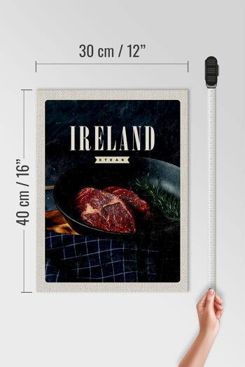 Panneau en bois voyage 30x40cm Irlande steak poivre frit 4