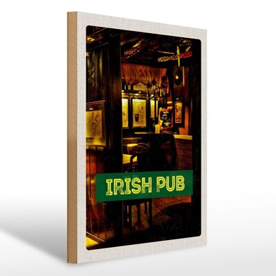 Panneau en bois voyage 30x40cm Irlande pub Irish pub beer