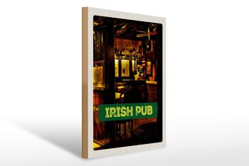 Panneau en bois voyage 30x40cm Irlande pub Irish pub beer 1