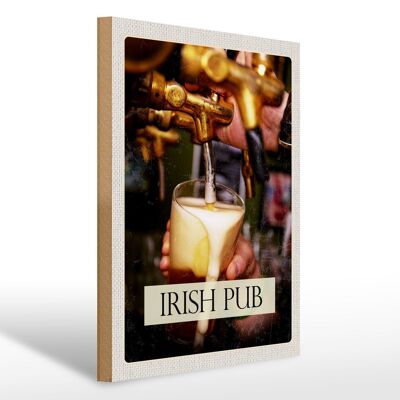 Panneau en bois voyage 30x40cm Irlande bière irlandaise tradition alcool