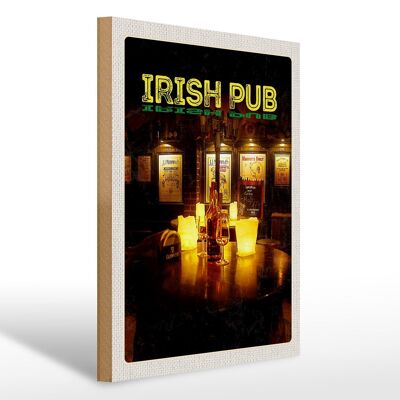 Holzschild Reise 30x40cm Irland Irisches Pub Wein Alkohol