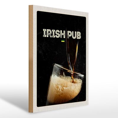 Holzschild Reise 30x40cm Irland Bier feiern