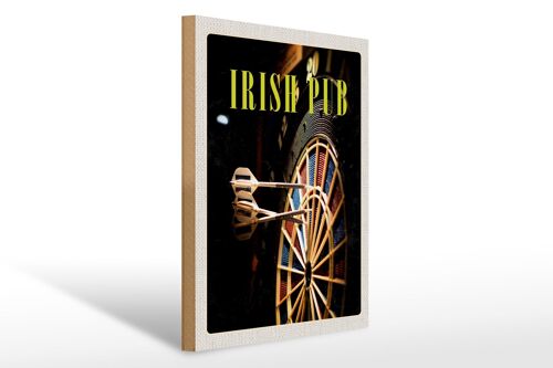 Holzschild Reise 30x40cm Irland Kneipen Spiel Dartboard