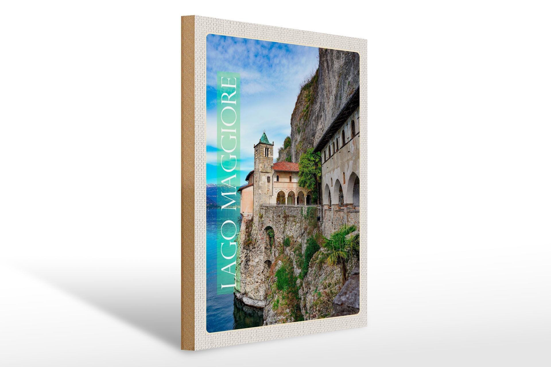 Buy wholesale Wooden sign travel 30x40cm Lago Maggiore rock wall