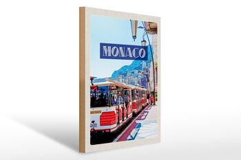 Panneau en bois voyage 30x40cm Monaco France tour centre ville voyage 1
