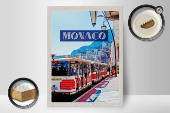 Panneau en bois voyage 30x40cm Monaco France tour centre ville voyage 2