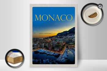 Panneau en bois voyage 30x40cm Monaco France yacht luxe 2