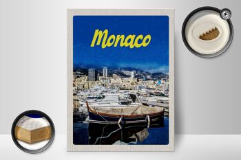 Panneau en bois voyage 30x40cm Monaco France yacht plage mer 2
