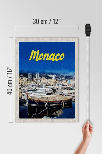 Panneau en bois voyage 30x40cm Monaco France yacht plage mer 4