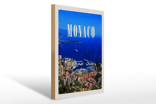 Holzschild Reise 30x40cm Monaco Frankreich Europa Trip
