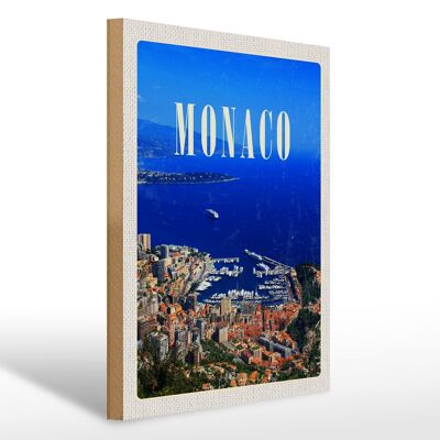 Holzschild Reise 30x40cm Monaco Frankreich Europa Trip