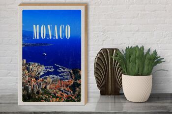 Panneau en bois voyage 30x40cm Monaco France Europe Voyage 3