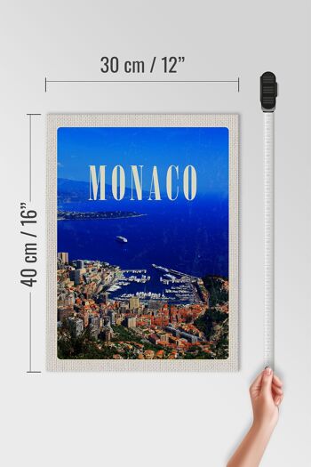 Panneau en bois voyage 30x40cm Monaco France Europe Voyage 4