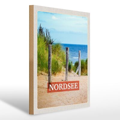 Holzschild Reise 30x40cm Nordsee Deutschland Strand Ruhe