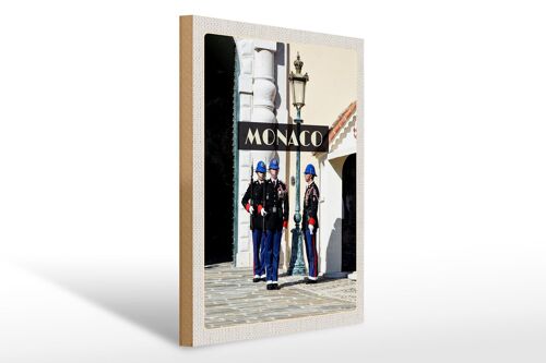 Holzschild Reise 30x40cm Monaco Urlaubsort Europa Trip