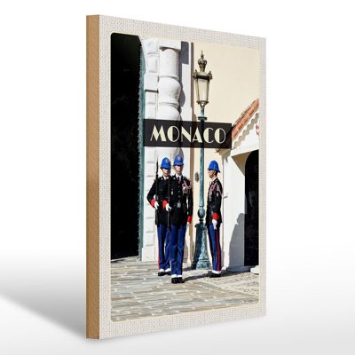 Holzschild Reise 30x40cm Monaco Urlaubsort Europa Trip