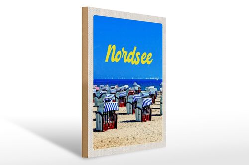 Holzschild Reise 30x40cm Nordsee Strand Meer