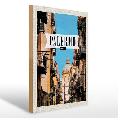 Cartello in legno da viaggio 30x40cm Architettura Palermo Italia
