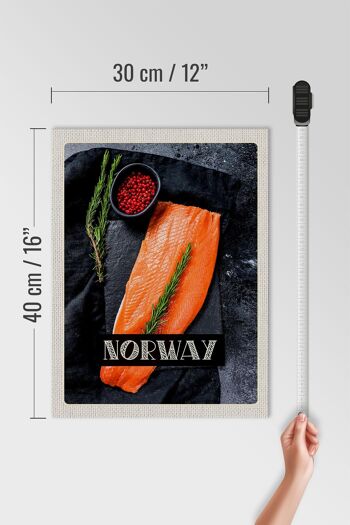 Panneau en bois voyage 30x40cm Norvège délicatesse saumon thym 4
