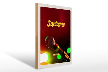 Panneau en bois voyage 30x40cm Sanremo Italie performance d'un groupe de musique 1