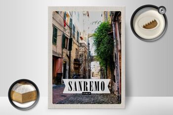Panneau en bois voyage 30x40cm Sanremo Italie vue architecture 2