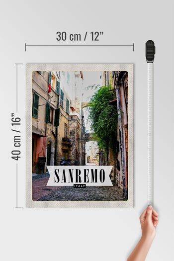 Panneau en bois voyage 30x40cm Sanremo Italie vue architecture 4