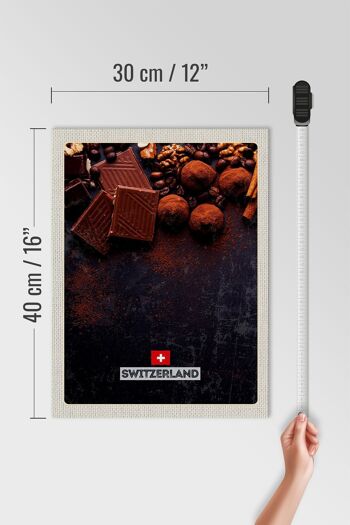 Panneau en bois voyage 30x40cm Suisse Berne chocolat sucré 4